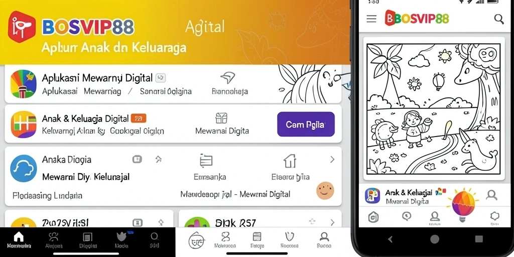 Antarmuka BOSVIP88 yang menarik untuk mewarnai digital.