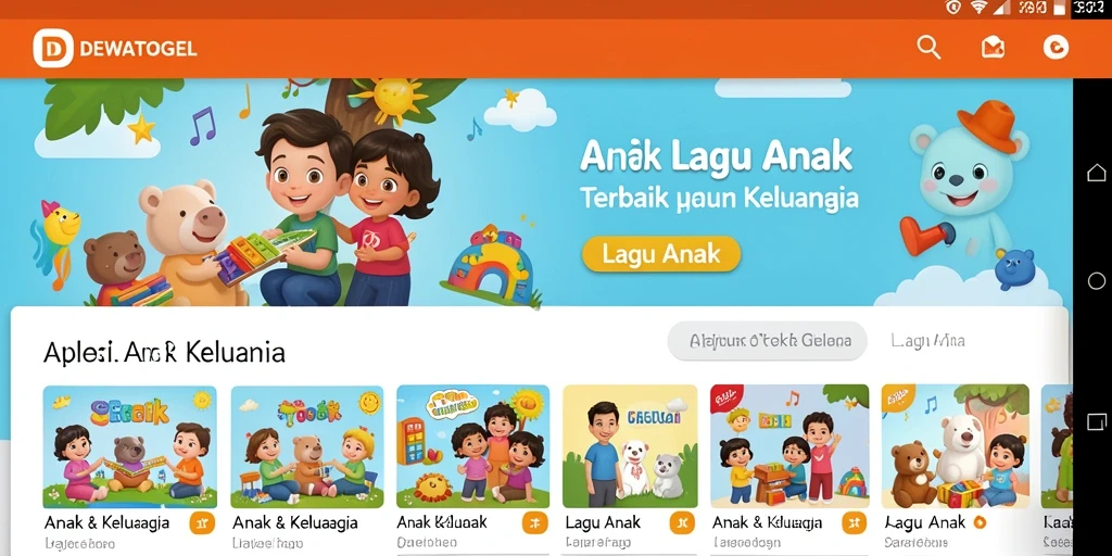 Antarmuka aplikasi DEWATOGEL yang menarik untuk anak-anak.