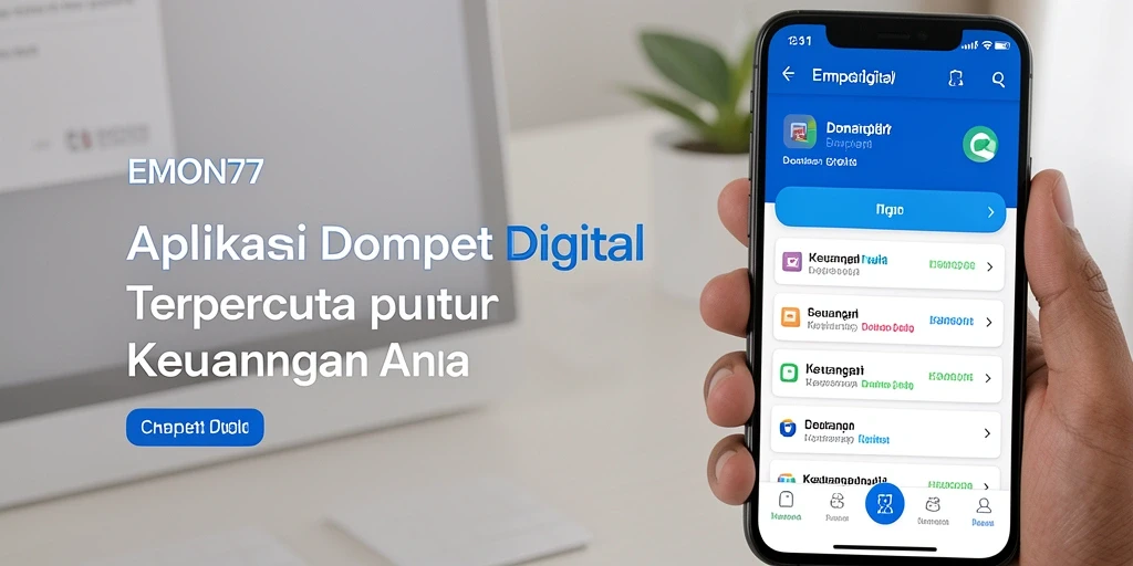 Tampilan antarmuka yang ramah pengguna dari EMON77 untuk Dompet Digital.