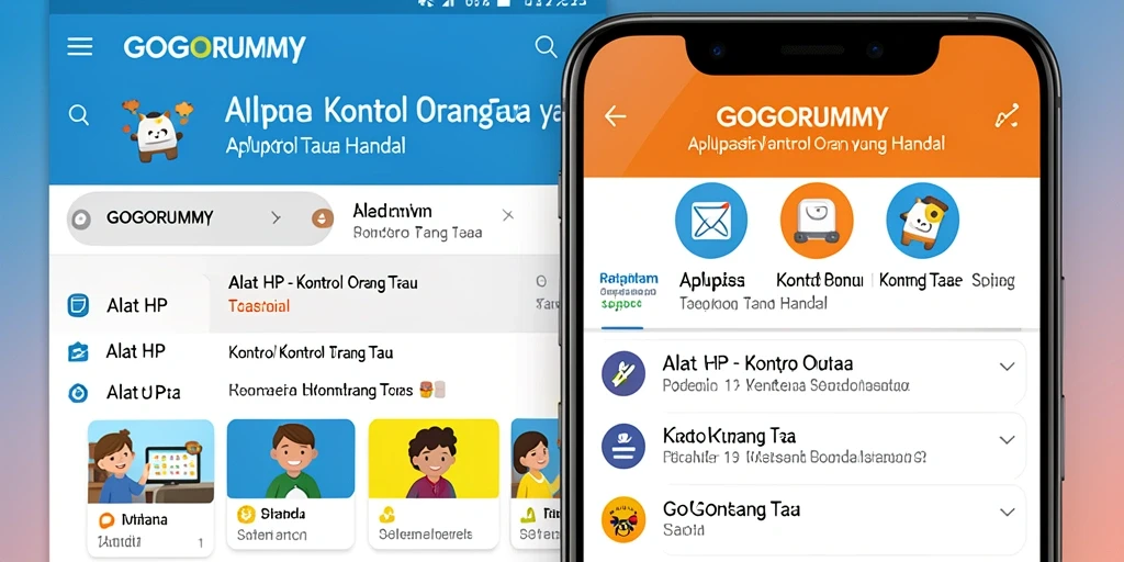 Antarmuka pengguna GOGORUMMY yang intuitif untuk Kontrol Orang Tua.