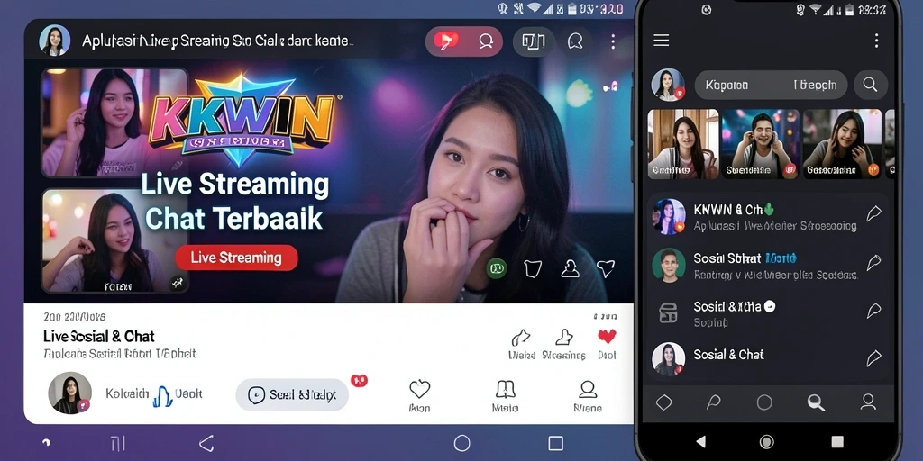 Tampilan antarmuka KKWIN yang menarik untuk Live Streaming.
