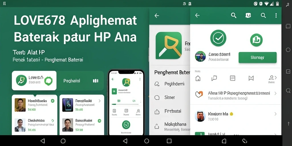 Tampilan antarmuka LOVE678 yang ramah pengguna untuk penghematan baterai.