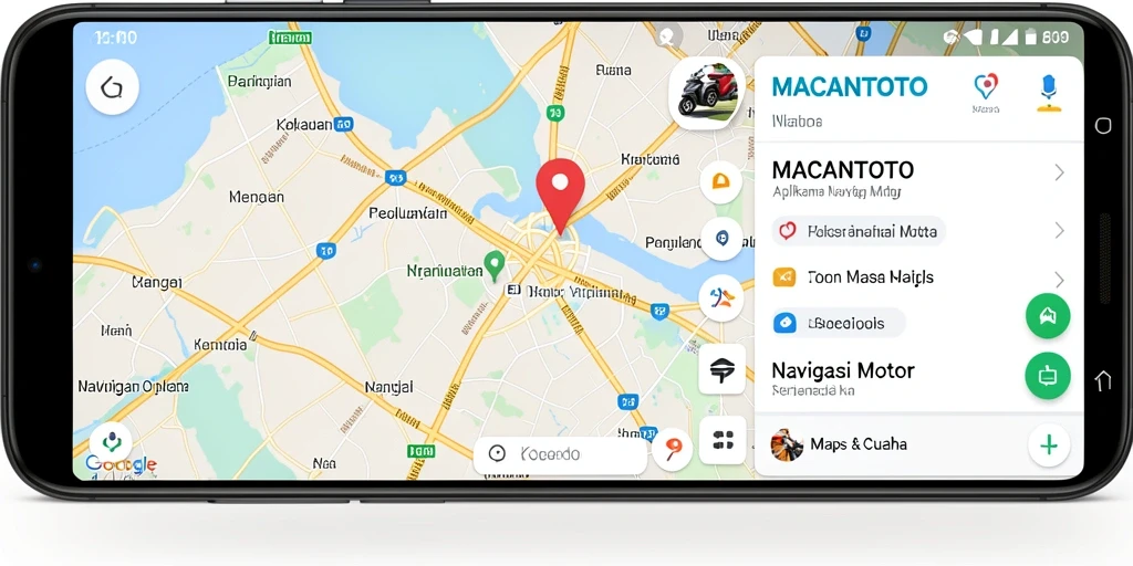 Antarmuka aplikasi MACANTOTO menampilkan fungsi navigasi motor yang jelas dan informatif.