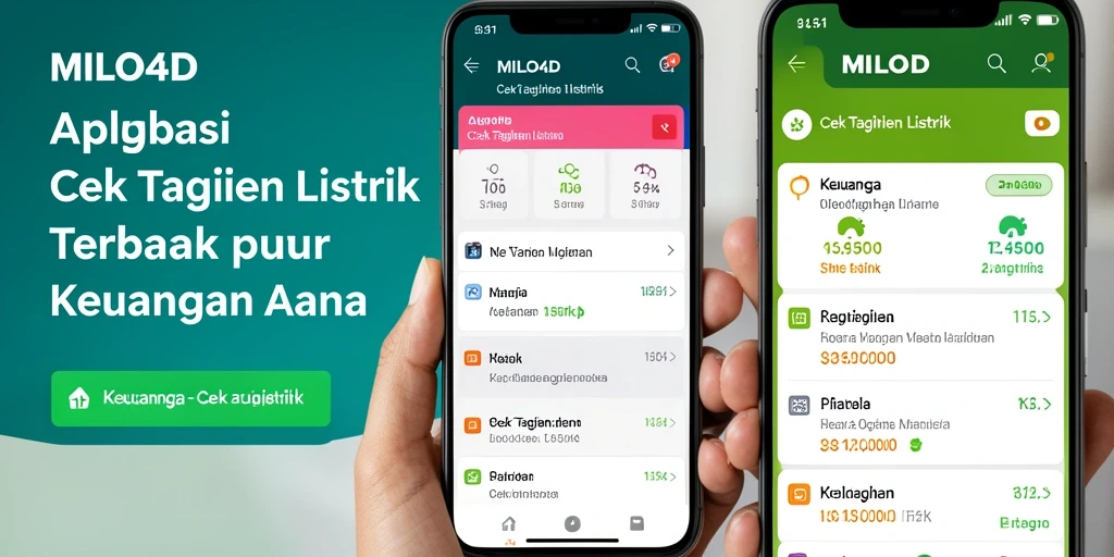 Antarmuka aplikasi MILO4D untuk cek tagihan listrik.
