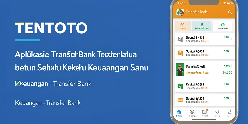 Tampilan antarmuka aplikasi TENTOTO untuk transfer bank yang mudah digunakan.