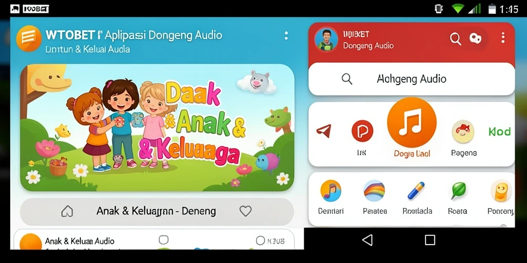 Tampilan antarmuka WTOBET dengan berbagai pilihan dongeng audio.