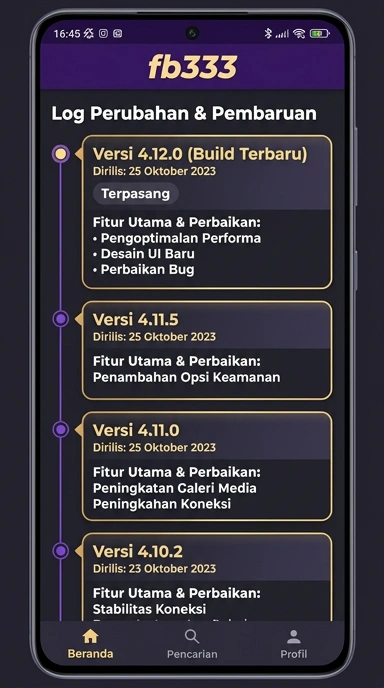 Riwayat Versi fb333 untuk Pengguna Android